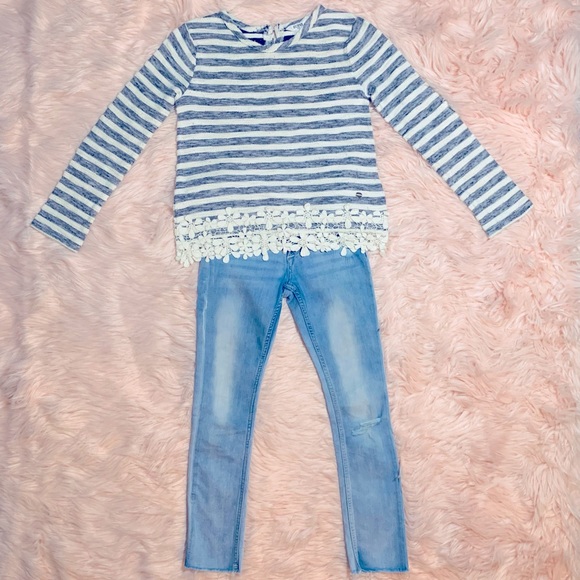 Jeans + 2 Long Sleeve Tops For Girl Size 7 Years - Picture 5 of 16